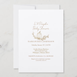 Invitation Automne Li l Citrouille Baby shower Ecru