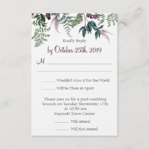 Invitation Automne Mariage floral RSVP