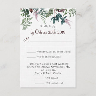 Invitation Automne Mariage floral RSVP