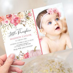 Invitation Automne Notre Petit Citrouille 1er anniversaire