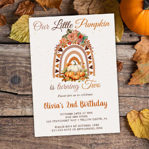 Invitation Automne Notre Petit Citrouille 2e fête d'anniversa