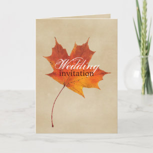 Invitation Automne Orange Fall in Love Feuille Mariage
