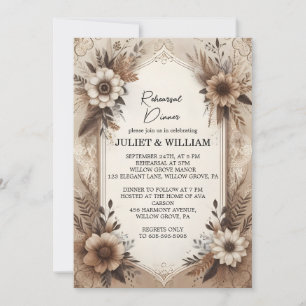 Invitation Automne Paperie en bois Dîner de répétition en pap