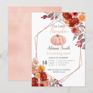 Invitation Automne Petit Citrouille Automne Anniversaire Auto