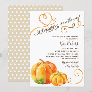Invitation Automne Petit Citrouille Automne Baby shower Invit