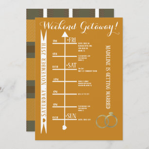 Invitation Automne Plaid Bachelorette Week-end Getaway Itinér