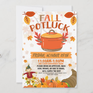Invitation Automne Potluck Invitation, Automne Luncheon Invit