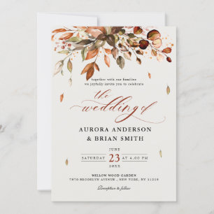 Invitation Automne Quitte Russe Pays Boho Mariage Dans