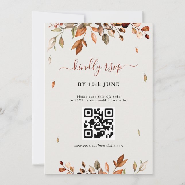 Invitation Automne Quitte Russe Pays Boho Mariage Dans (Dos)