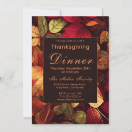 Invitation Automne Quitte Thanksgiving Dîner