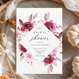 Invitation Automne Romance Gold Frame Floral nage douche