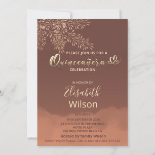 Invitation Automne Rose or cannelle cantaloupe aquarelle I