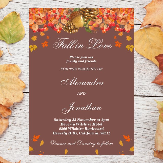 Invitation Automne rustique automne dans l'amour Mariage (Créateur téléchargé)