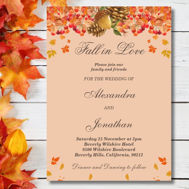 Invitation Automne rustique automne dans l'amour Mariage (Créateur téléchargé)