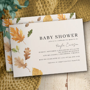 Invitation Automne Rustique   Baby shower d'automne neutre de