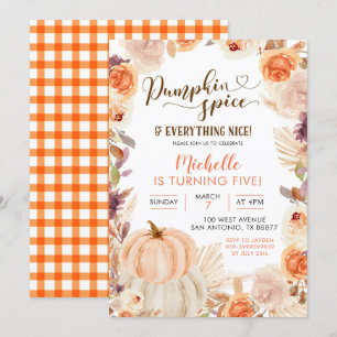 Invitation Automne Rustique Boho Citrouille épice et tout Nic