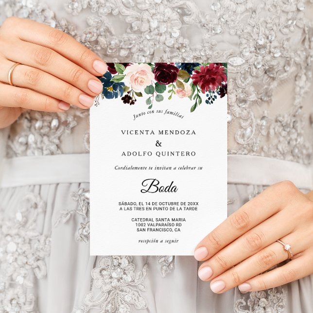 Invitation Automne Rustique Éblouissant Mariage Bourgogne (Créateur téléchargé)