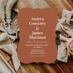 Invitation Automne Rustique Mariage en terre cuite
