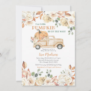 Invitation Automne Rustique Pêche Citrouille Baby shower de c