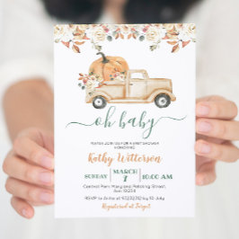 Invitation Automne Rustique Pêche Citrouille Baby shower de c
