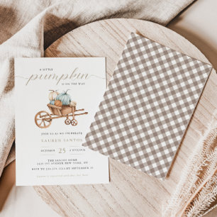 Invitation Automne Rustique - Petit Baby shower Citrouille  