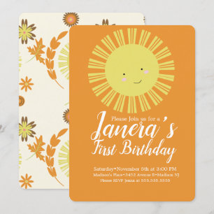Invitation Automne Sunshine Automne Fête d'anniversaire