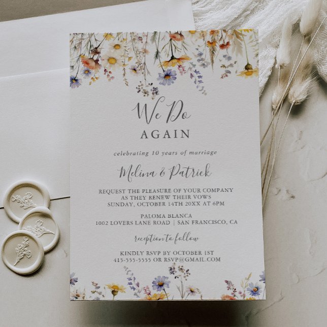 Invitation Automne Sunshine Fleur sauvage Nous Réfaisons Vow  (Créateur téléchargé)