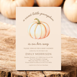 Invitation Automne Sweet Little Citrouille Baby shower d'auto