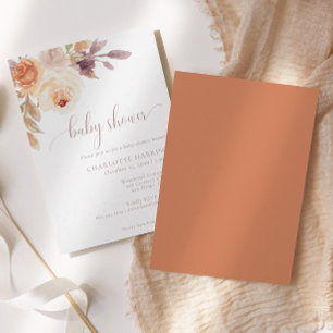 Invitation Automne Terracotta Boho Floral   BABY SHOWER