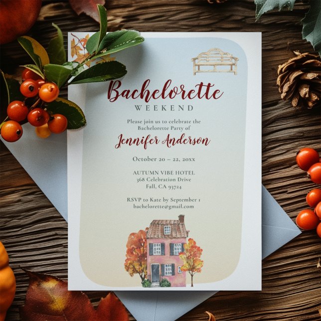 Invitation Automne Vibes Automne Russe Bachelorette Party (Créateur téléchargé)