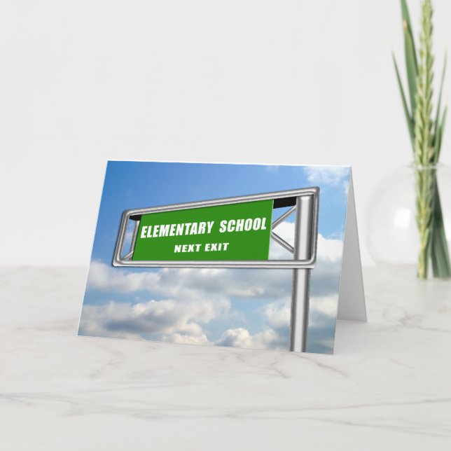 Invitation Autoroute SortieSigne Graduation école primaire su (Devant)