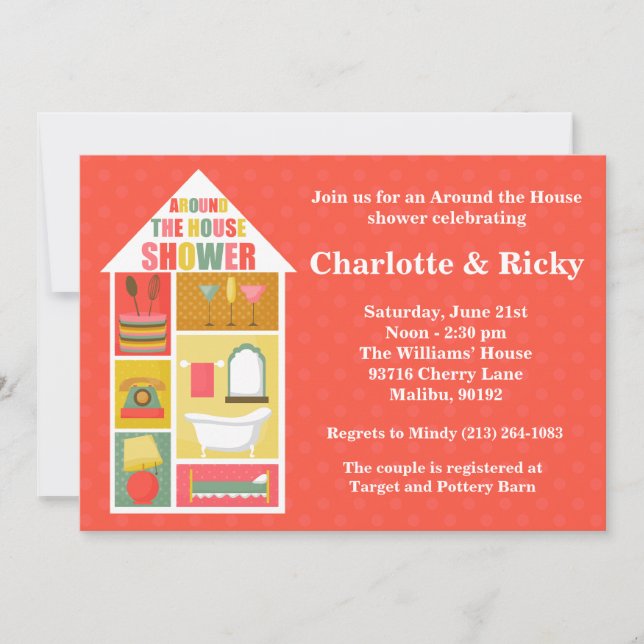 Invitation Autour du wedding shower de couples de Chambre (Devant)