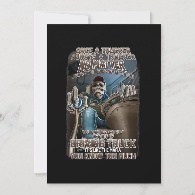 Invitation Autrefois Un Trucker Toujours Un Cadeau De Trucker (Devant)