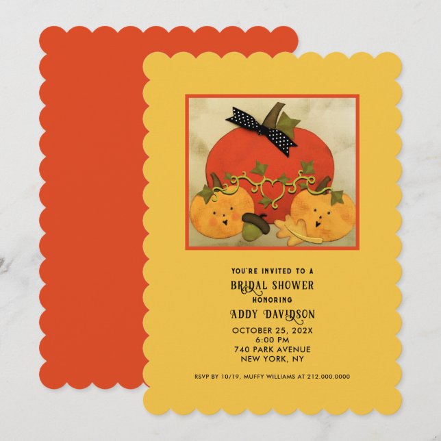 Invitation Autumn Bridal Shower (Devant / Derrière)