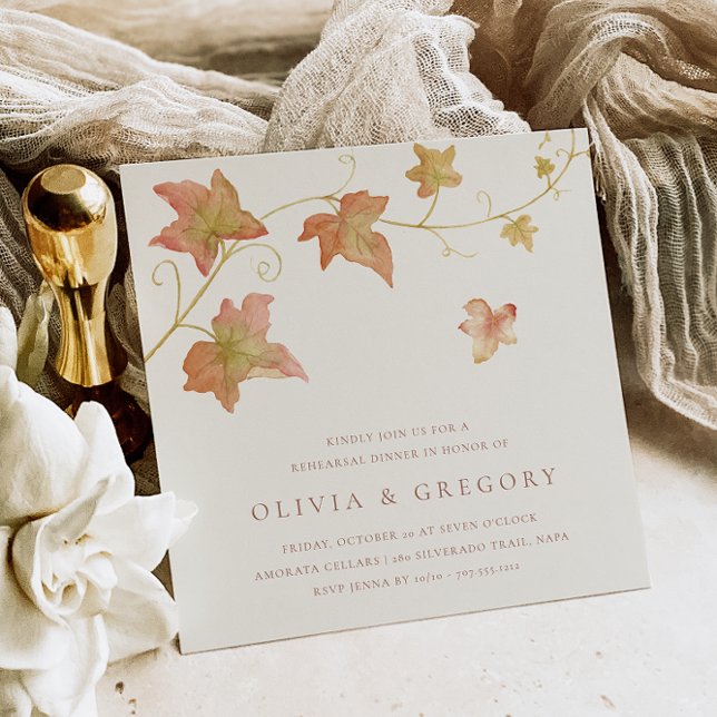 Invitation Autumn Leaves Fall Rehearsal Dinner (Créateur téléchargé)