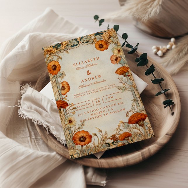 Invitation Autumn Wildflower Botanical Wedding (Créateur téléchargé)