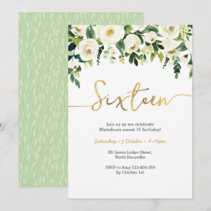 Invitation aux 16e anniversaire de White Roses