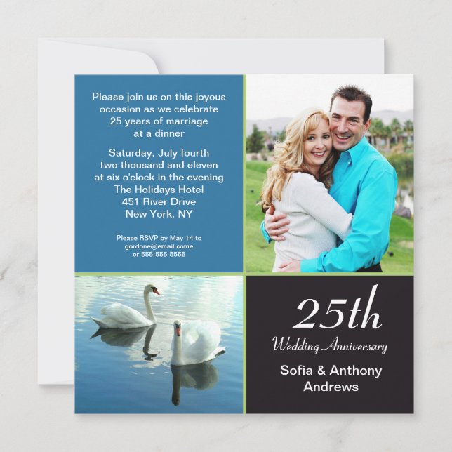 Invitation aux 25 ans de mariage en photos (Devant)