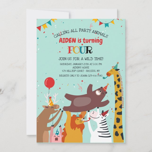 Invitation aux Animaux de la Fête (Devant)