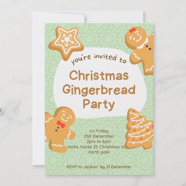 Invitation aux biscuits de Noël au gingembre et au (Devant)