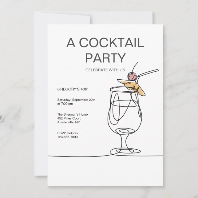 Invitation aux cocktails simples (Devant)
