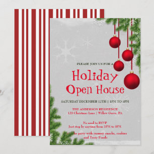 Invitation aux fêtes avec des ornements de Noël