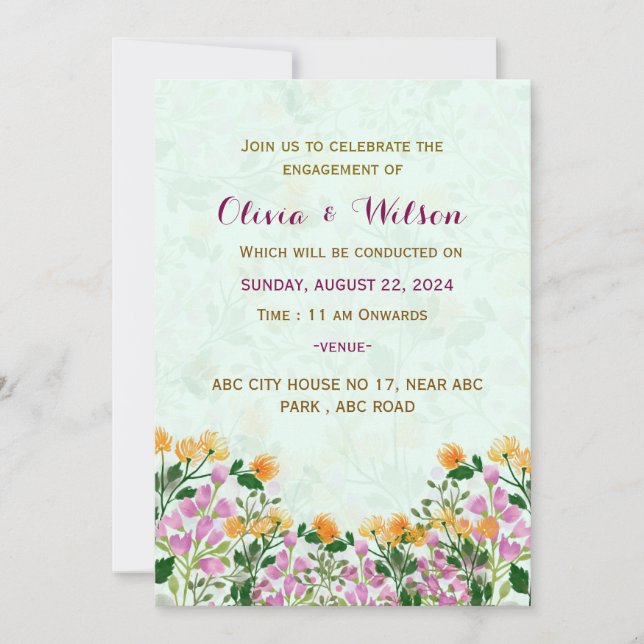 Invitation aux fiançailles (Devant)