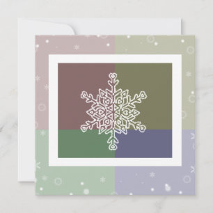 Invitation aux flocons de neige quadruple couleur