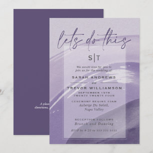 Invitation aux traits d'aquarelle prune moderne