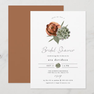 Invitation AVA Terracotta Floral Succulent Fête des mariées a