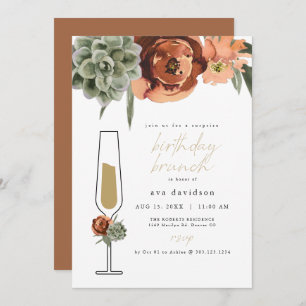 Invitation AVA Terracotta Succulent Anniversaire Brunch