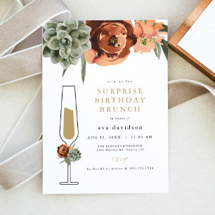 Invitation AVA Terracotta Succulent Surprise Anniversaire Bru