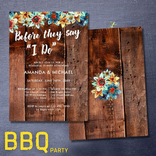 Invitation Avant De Dire Je Fais Un Dîner De Répétition Rusti