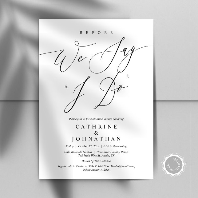 Invitation Avant de dire "Je le fais", Dîner de répétition Ma (Before We Say "I Do", Wedding Rehearsal Dinner Invitation Card, Digital PDF JPG FIle Download )